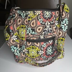 Vera Bradley Quilted Crossbody Shoulder Bag Multicolor Boho Mandala Print Purse